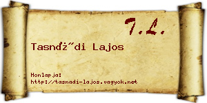 Tasnádi Lajos névjegykártya