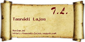 Tasnádi Lajos névjegykártya